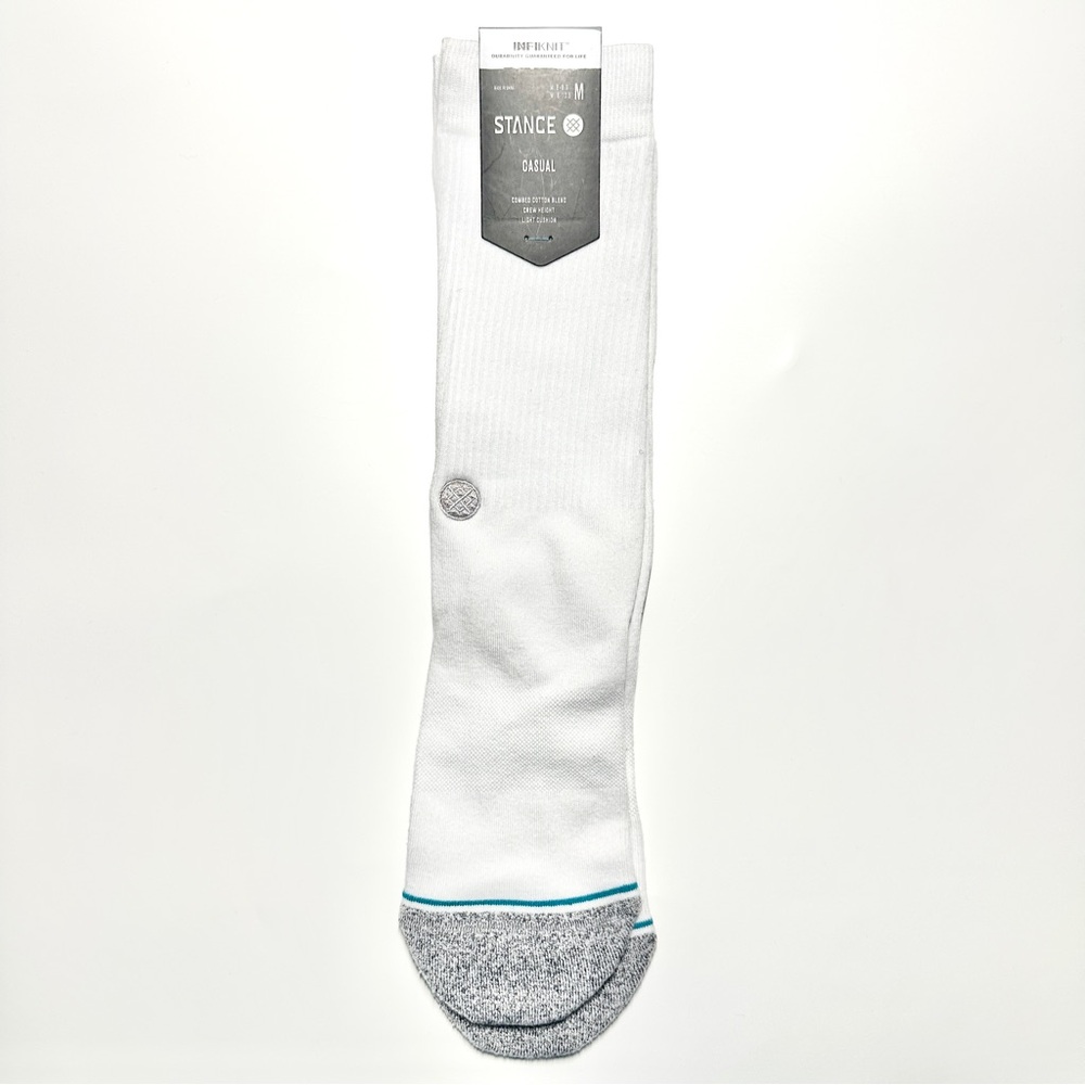 Stance White and Gray Casual Crew Socks